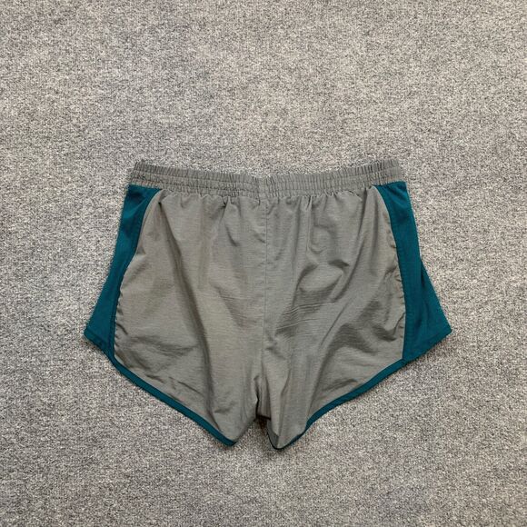Under Armour Shorts Womens M Medium Grey Teal HeatGear Loose Mesh Panel Running - Picture 9 of 12